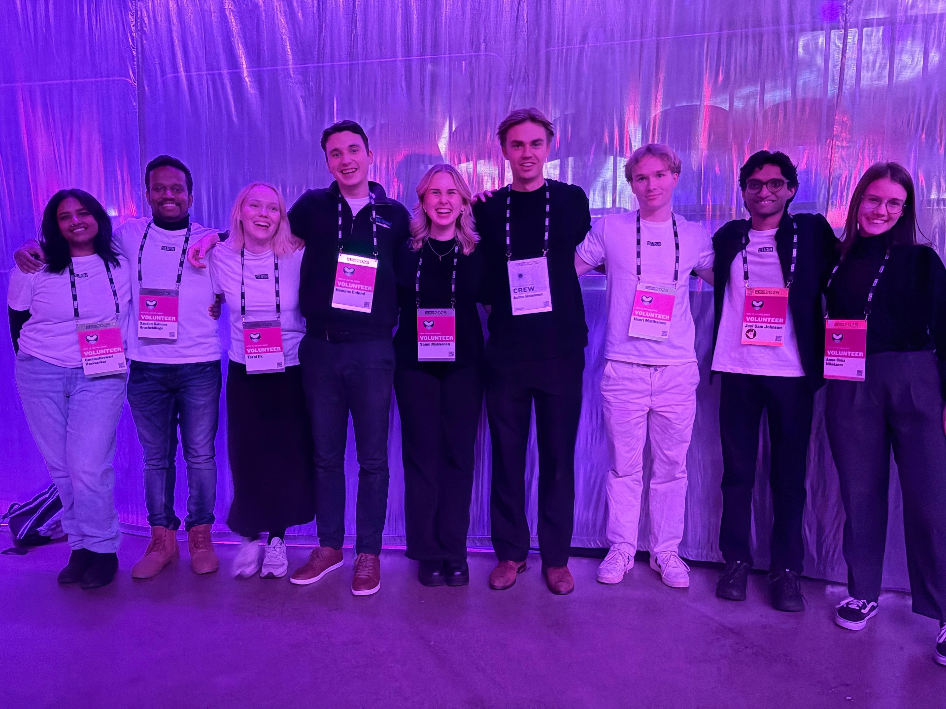 Sanni with the Slush volunteer team